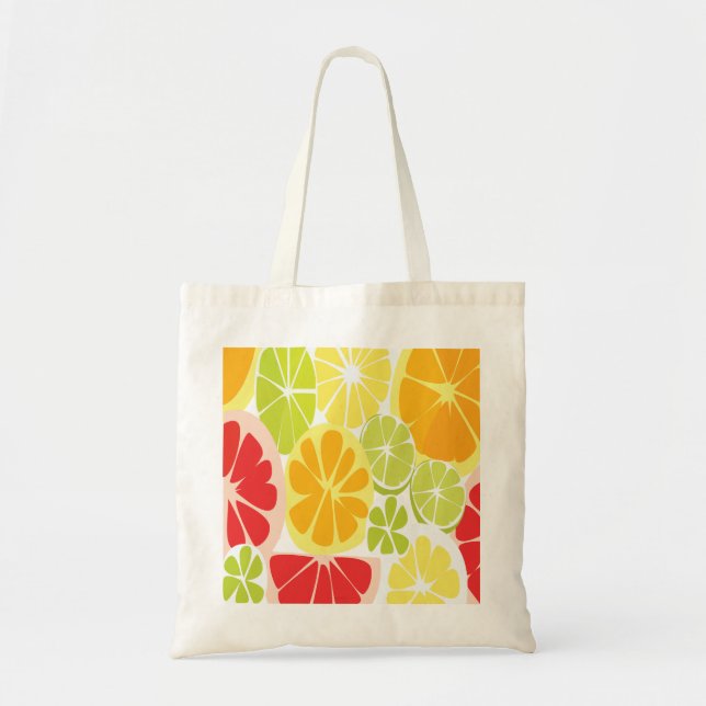 Bolsa Tote Padrão de Frutas Cítricas (Frente)