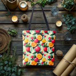 Bolsa Tote Padrão de Frutas Cítricas em Negrito – Botânica Vi