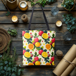 Bolsa Tote Padrão de Frutas Cítricas Frescas – Botânica Brilh