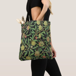 Bolsa Tote Padrão de Frutas Romã Escura de William Morris