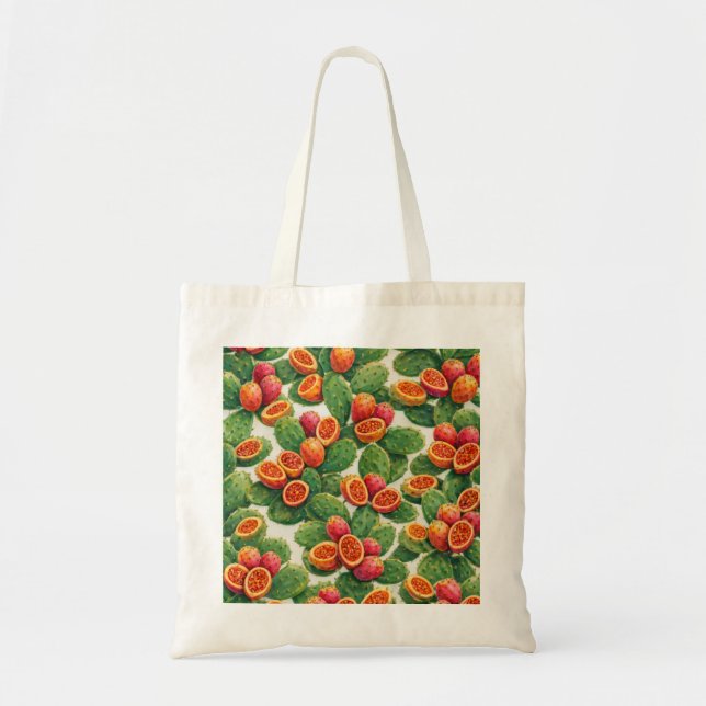 Bolsa Tote Padrão de Fruto de Cacto Pérola (Frente)
