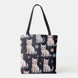 Bolsa Tote Padrão de Gatos Frescos
