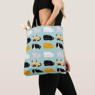 Bolsa Tote Padrão de Gatos Whimsical