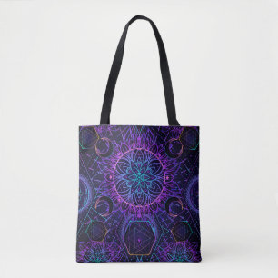 Bolsa Tote Padrão de Geometria Sagrada sem falhas. Símbolos h