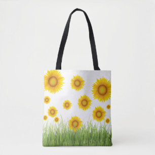 Bolsa Tote Padrão de girassol lúdico