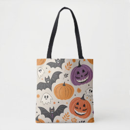 Bolsa Tote Padrão de Halloween e outono