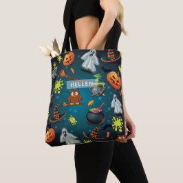Bolsa Tote Padrão de Halloween personalizado