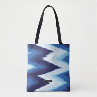 Bolsa Tote Padrão de Ikat Chevron Personalizado Bridesmaid
