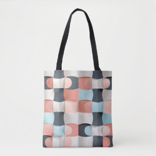 Bolsa Tote Padrão de Ilusão Geométrica Curva 3D Moderna