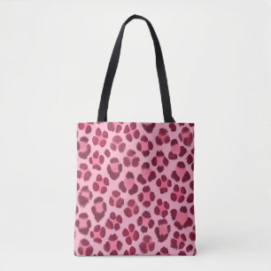 Bolsa Tote Padrão de Impressão de Leopardo Rosa
