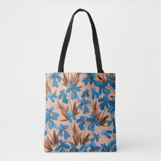 Bolsa Tote Padrão de Impressão de Verão Floral de Aquarela