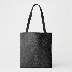 Bolsa Tote Padrão de Impressão Total Tatau Tribal Polinésio E