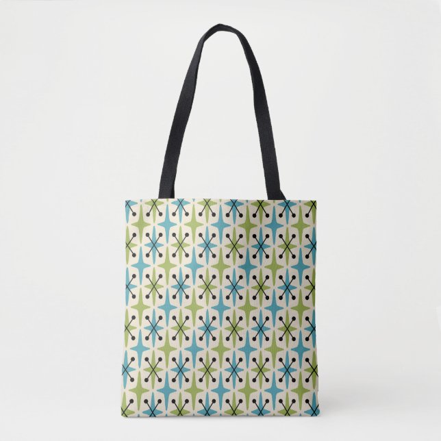 Bolsa Tote Padrão de Inicialização Moderna do meio século (Frente)