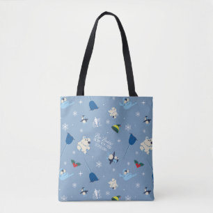 Bolsa Tote Padrão de inverno "Bye Buddy" dos amigos animais