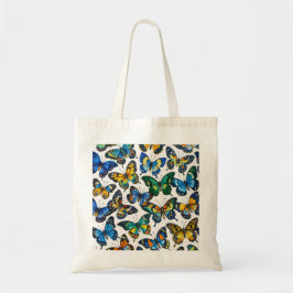 Bolsa Tote Padrão de Jardim de Borboletas Colorido
