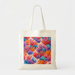 Bolsa Tote Padrão de Jardim de Recifes de Coral Colorido