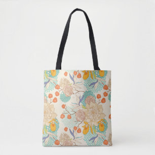 Bolsa Tote Padrão de Jardim Floral Colorido