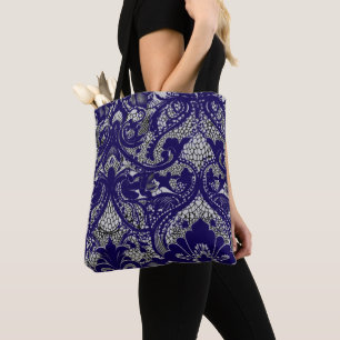 Bolsa Tote Padrão de Lace Preto e Branco Elegante