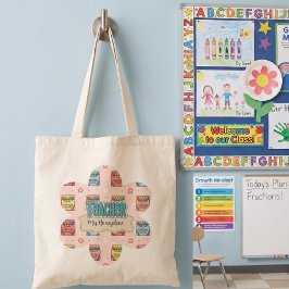 Bolsa Tote Padrão de lápis de cor de agradecimento a professo