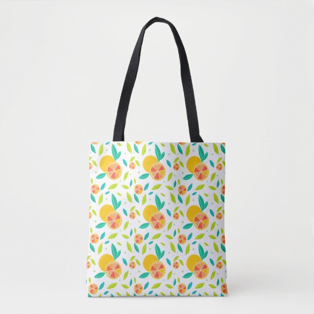 Bolsa Tote Padrão de Laranjas Doce da Aquarela (Frente)