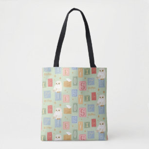 Bolsa Tote Padrão de Letra em Bloco Hedwig Post