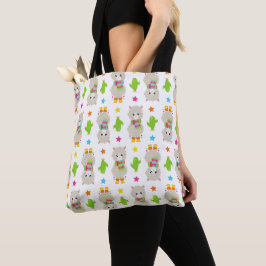 Bolsa Tote Padrão De Lhamas, Lhamas Cutas, Alpacas, Cactus