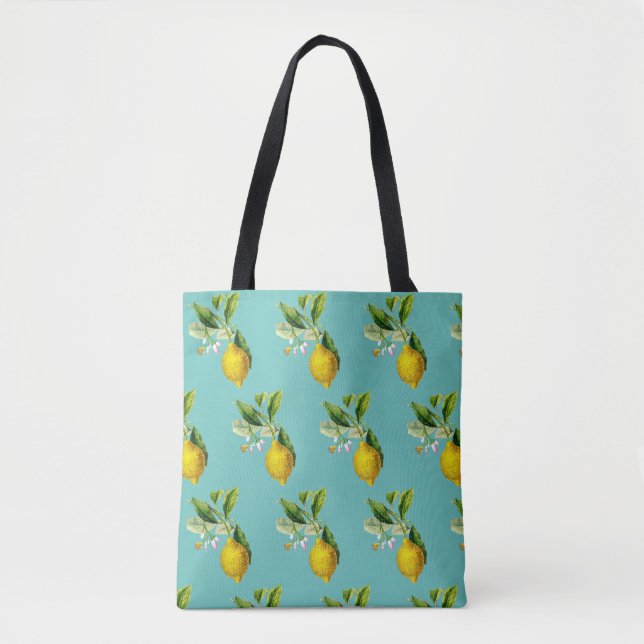 Bolsa Tote Padrão de limões felizes (Frente)