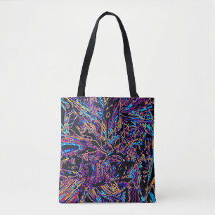 Bolsa Tote Padrão de Linha Curva Multicolorida Neon Vibrante