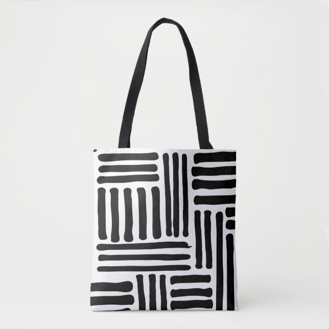 Bolsa Tote Padrão de Linha Geométrica de abstrato (Frente)