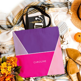 Bolsa Tote Padrão de Listra Colorido Ousado Elegante