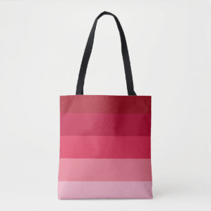 Bolsa Tote Padrão de listras rosa