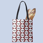 Bolsa Tote Padrão de logotipo simples para business burgundy<br><div class="desc">Simples design de padrão de logotipo para promover a lealdade da marca e promover sua pequena empresa. Substitua o logotipo pelo seu e altere a cor de fundo na Ferramenta Design para personalizar.</div>