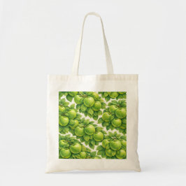 Bolsa Tote Padrão de Maçã Verde