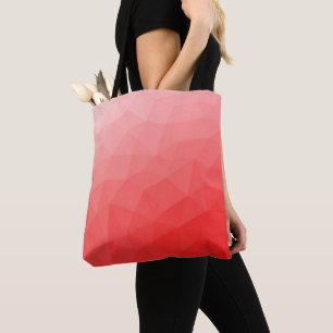 Bolsa Tote Padrão de malha geométrica do gradiente vermelho
