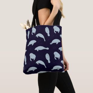 Bolsa Tote Padrão de Manateio de Cute