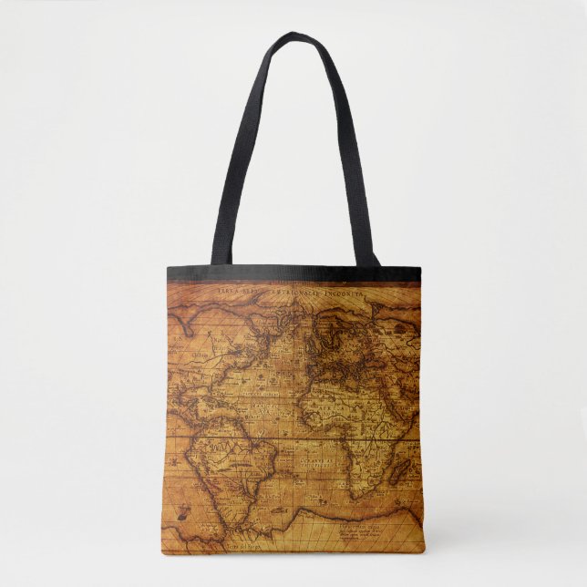 Bolsa Tote Padrão de Mapas Vintage e Anticos (Frente)