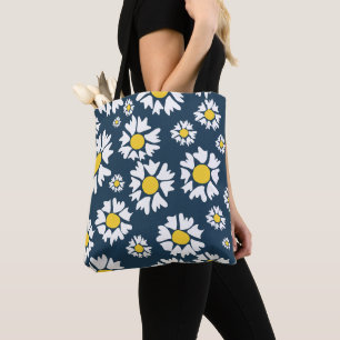 Bolsa Tote Padrão de Margaridas, Padrão Floral, Margaridas Br