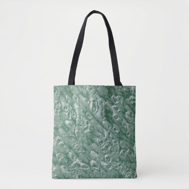 Bolsa Tote Padrão de Mármore Verde Floresta Escuro (Frente)
