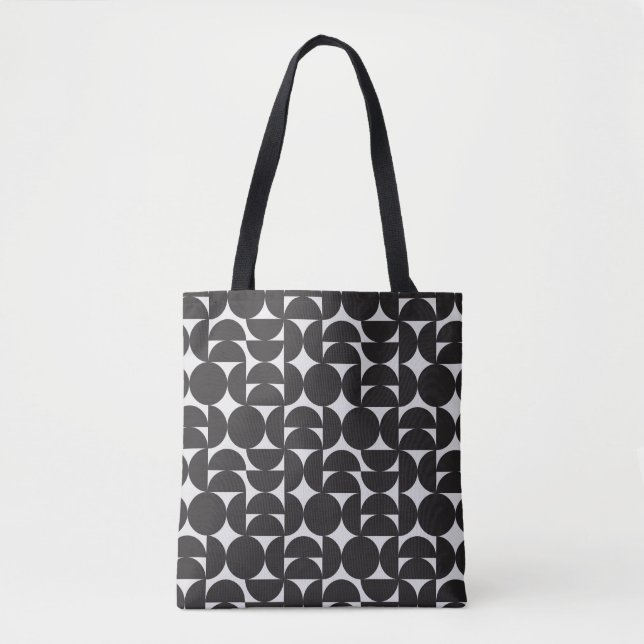 Bolsa Tote padrão de meio século de geometria da forma de art (Frente)
