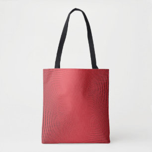 Bolsa Tote Padrão de meio tom monocromático abstrato vermelho