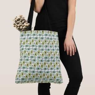 Bolsa Tote Padrão de metade de abacate divertido com folhagen