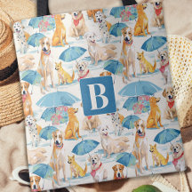 Padrão de Monograma Personalizado Colorido de Cães
