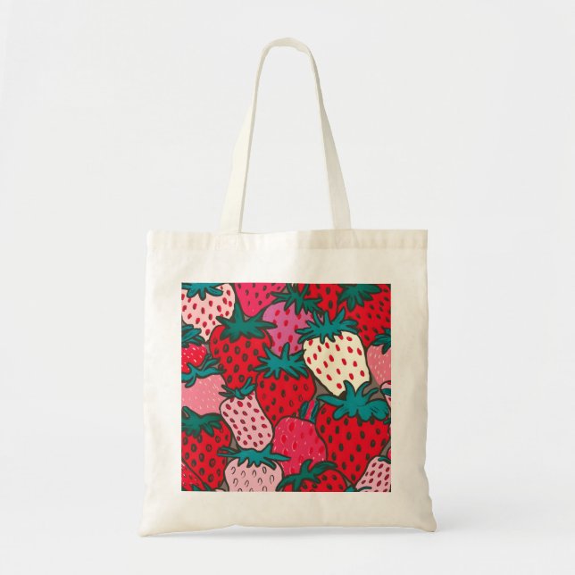 Bolsa Tote Padrão de morango (Frente)