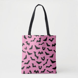 Bolsa Tote Padrão de morcegos cor-de-rosa do gótico Pastel 