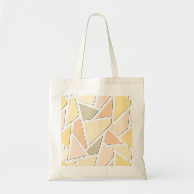 Bolsa Tote Padrão de mosaico amarelo limão (Frente)