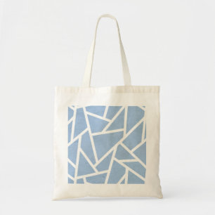 Bolsa Tote Padrão de mosaico branco e azul pálido