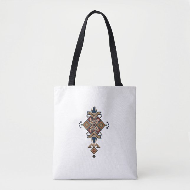 Bolsa Tote Padrão de Mosaico Cultural (Frente)