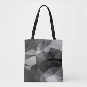 Bolsa Tote Padrão de mosaico preto e branco