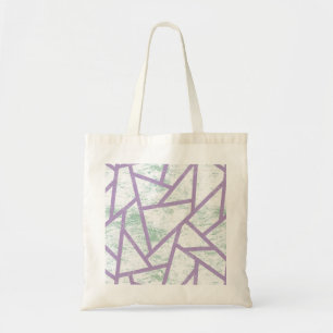 Bolsa Tote Padrão de mosaico verde-lavanda