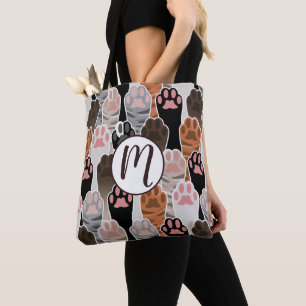 Bolsa Tote Padrão de muitas patas de gatos